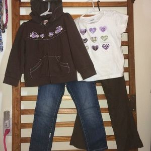 Girls 4/5 Gymboree 5pcs Hoodie-Tee-Jeans-YogaPants
